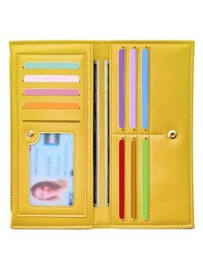 RFID Womens Bifold Wallet Slim Card Holder Zip Coin Purse Faux Leather Wallet